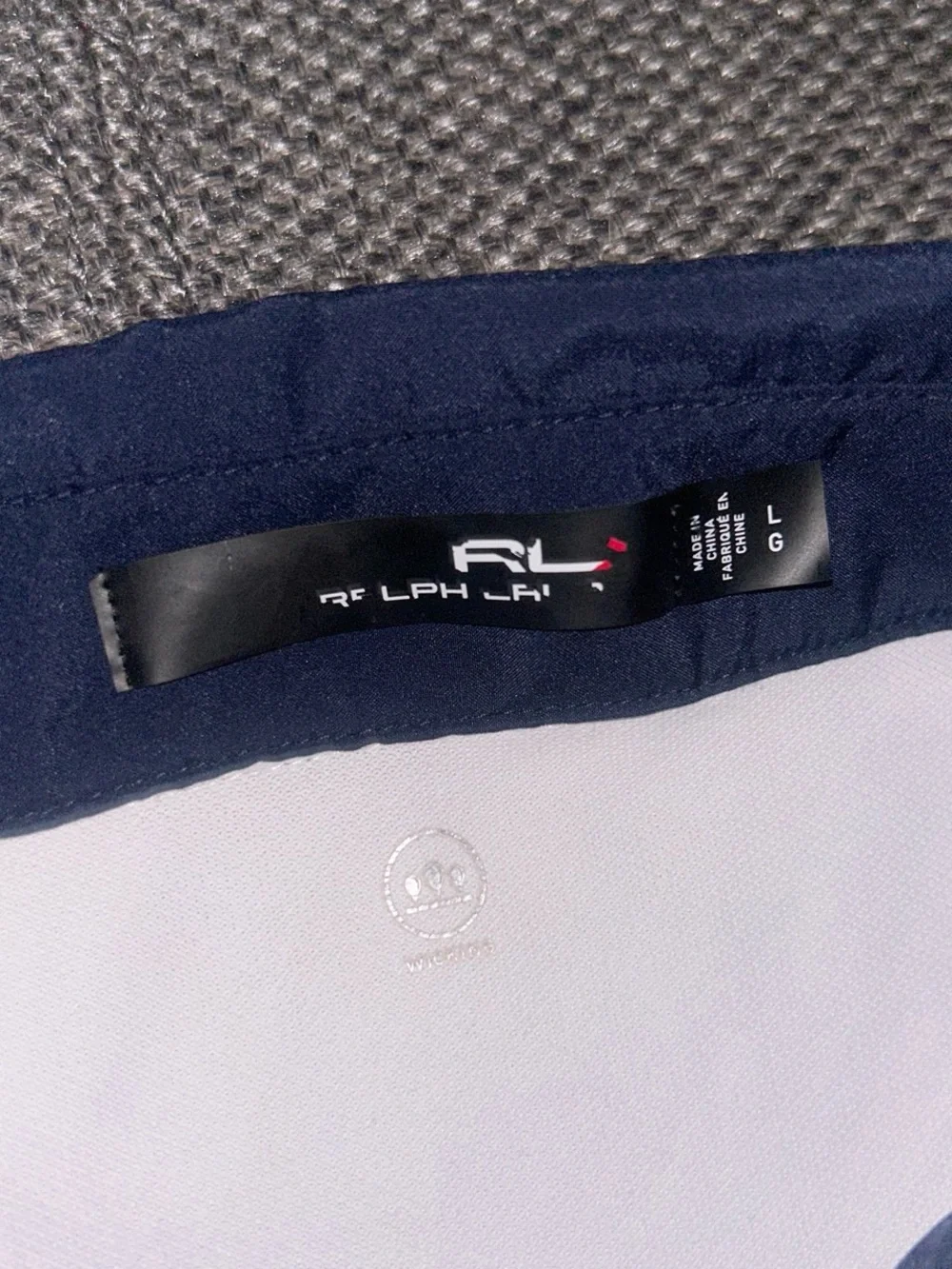 Rare Polo Ralph Lauren RLX White Polo with Navy Collar and 2018 USA Patch